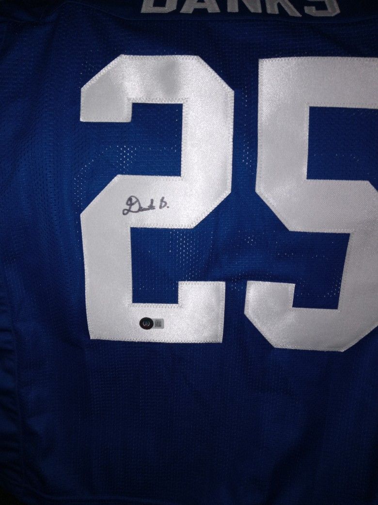 Deonte Banks Beckett Certified Authentic New York Giants Jersey