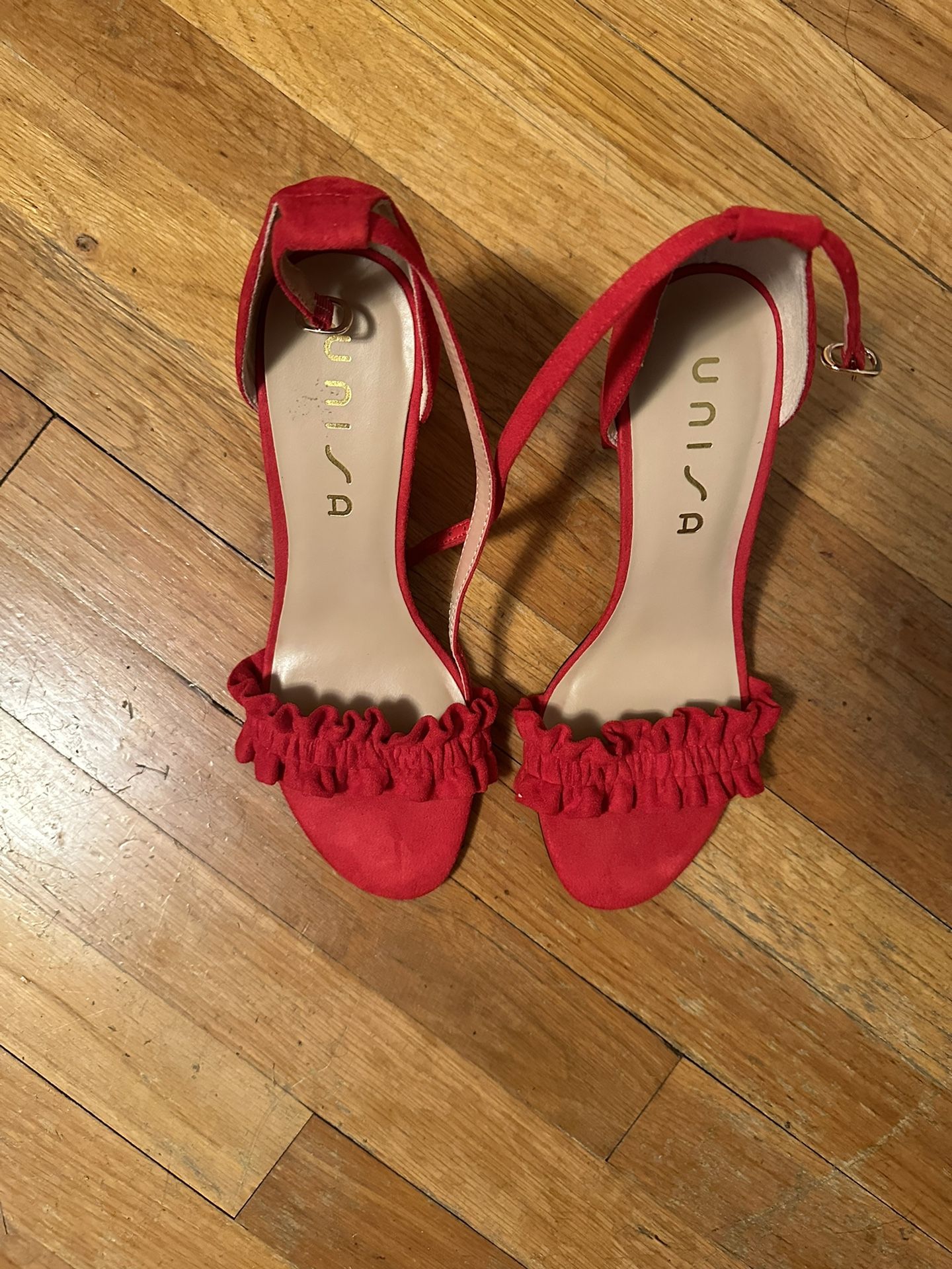 Beautiful Red Open Toe Shoes Like New