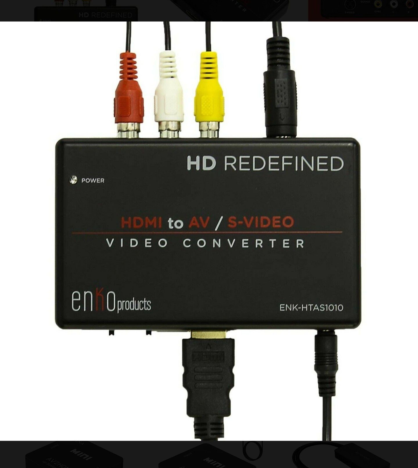enKo products Mini HDMI to AV RCA Composite & S-Video Video R/L Audio Converter