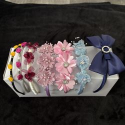 Girls  Flower And Bow Headbands 