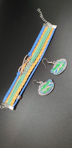 Florida gator bracelet & earrings