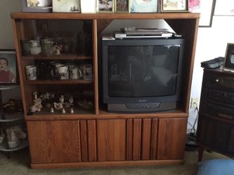 Living Room Solid Oak Entertainment Center