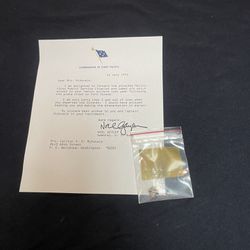 U.S. Navy Meritorious Service, Citation Letter And Lapel Pin 1973 Ford Island, Hawaii Airplane Crash