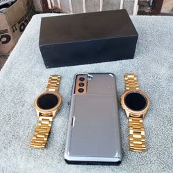 $100! Per Gold Galaxy Frontier Smart Watch works on iPhone too. $260! Galaxy s21 Phone 128GB Unlocked. All for $400! Or Trade PS5
