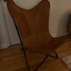 goat leather butterfly chair 