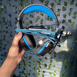 Blue And Black Headphones