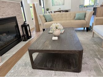 RH oak coffee table