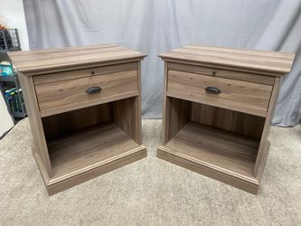 Dusty Brown Open Single Drawer Nightstands w/ Pull out Drawer (Set of 2)