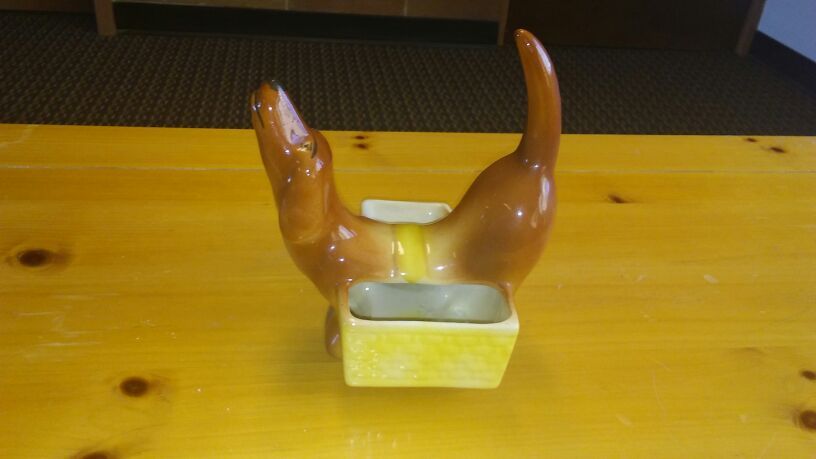 1949ish Dachshund planter & trinket tray