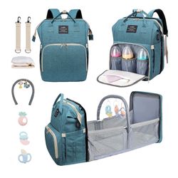 Baby Diaper Bag with Changing Station,Diaper Bag Backpack,Girl Boy Diaper Bag,Large Capacity,900d Excellent Oxford(Ungrade-Green)