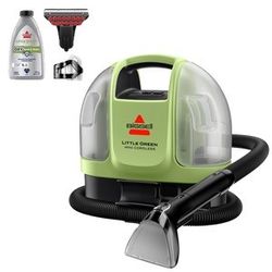 BISSELL Little Green Mini Portable Carpet and Upholstery Deep Cleaner, Car/Auto Detailer, with HydroRinse Self-Cleaning Tool and 4" Tough Stain Tool, 