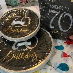 70th Birthday Paper Plates And Napkins