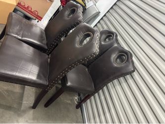 Brown Faux Leather Chairs