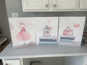 Ballet Fashion Canvas  Set Of 3