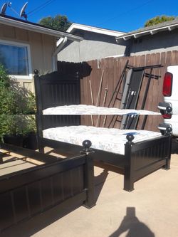 Black twin beds