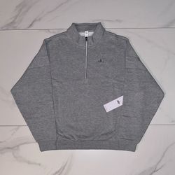 Alo Yoga Accolade 1/4 Zip Pullover Sweatshirt Athletic Heather Grey NWT Size XL