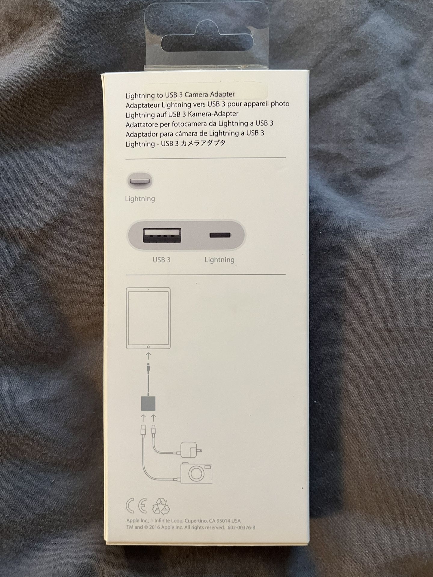 Apple – Adaptateur Lightning vers USB 3 pour appareil photo (MK0W2AM/A)