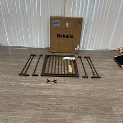 $30 #2625 (30” Tall X 29-48” Wide) Babelio “Wood Lookalike” All Metal Safety Gate For Toddler Baby Or Dog / Locking Gate 