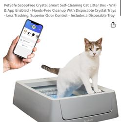 PetSafe ScoopFree Crystal smart Self-cleaning Cat Litter Box - WiFi & App Enabled - Hands-Free Cleanup ( Litter Box Only, No Disposal Tray )