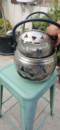 Vintage pumpkin basket metal