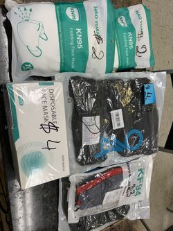 Adult Mask ,  $4 Per Pack, Black  & Light Blue 