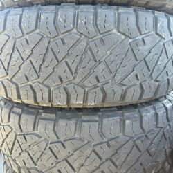 (4) 295/65R20 SET OF USED TIRES NITTO A/T FOR SALE 70% LIFE