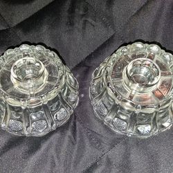 3-Piece Vintage Boopie Glass Set (Candle Holders + Glass)."