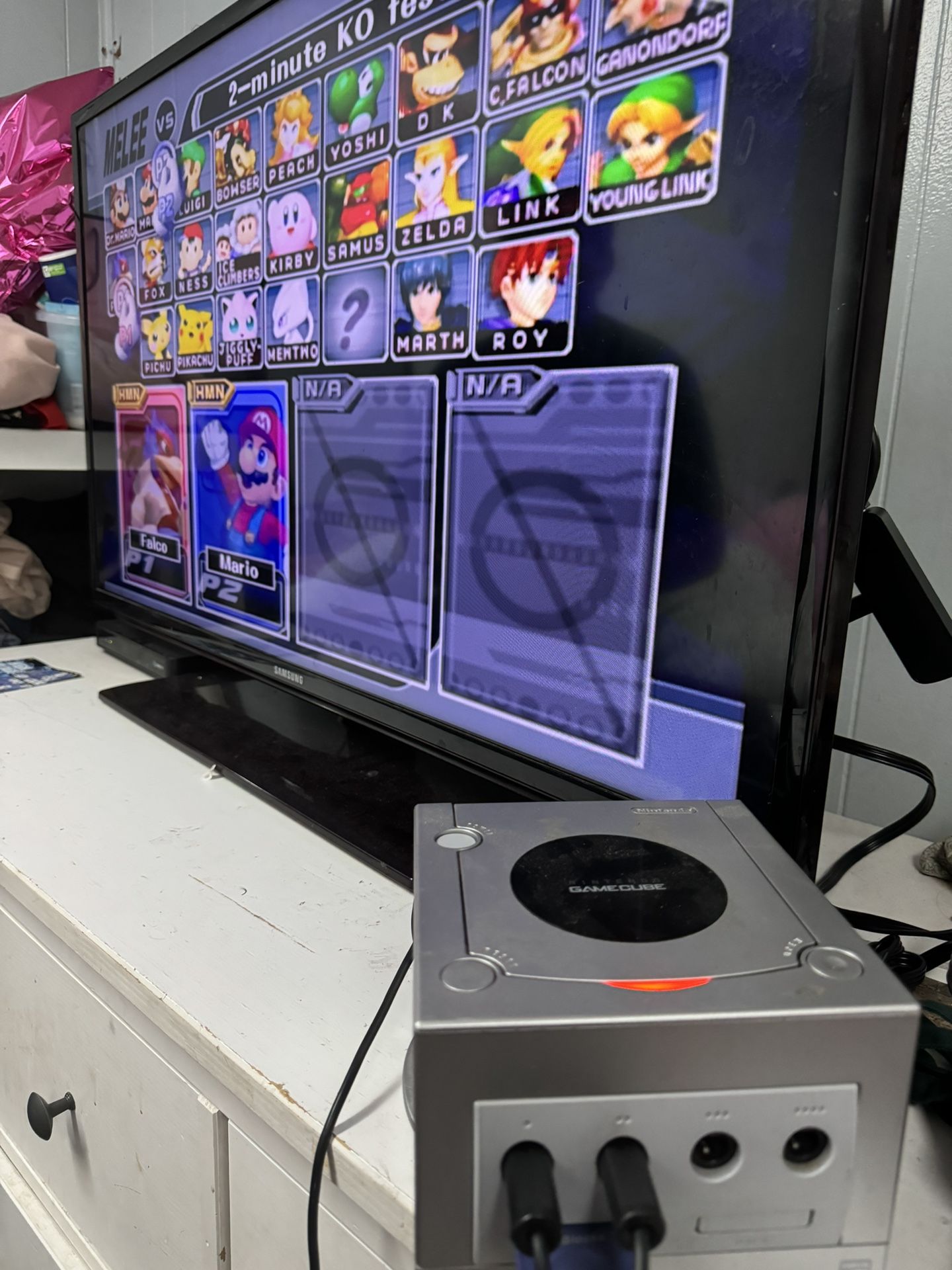 Nintendo Gamecube Grey With 4 Controllers Zelda/smash Bros