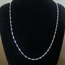 925 Sterling Silver Singapore Chain Necklace – 1.8mm, 18 Inch, Solid & Handmade