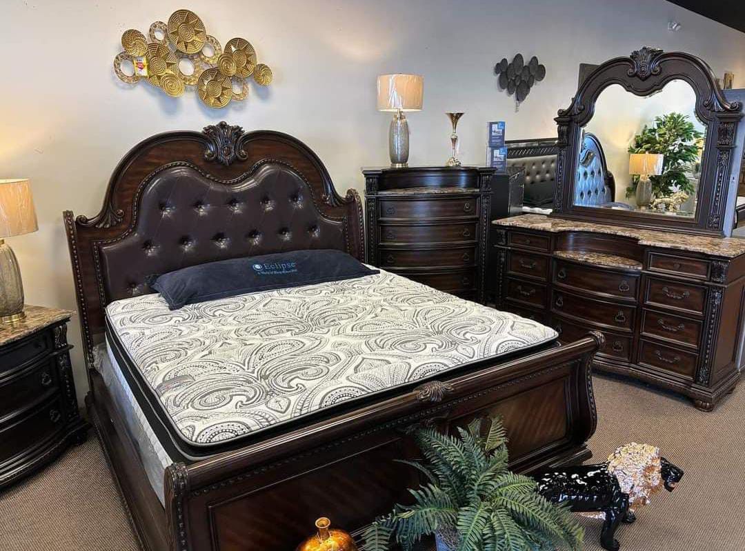 Stanley Bedroom Set Queen Or King Bed Dresser Nightstand Mirror Chest Options 