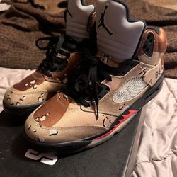  Air Jordan 5 Retro x Supreme Desert Camo Brown 500$