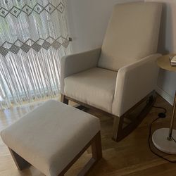 Upholstered Rocking Chair & Ottoman