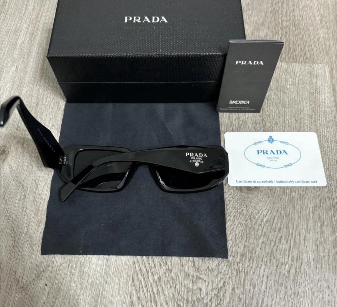Prada PR17WS 1AB5S049 Women's Sunglasses 49 mm Black / Dark Grey Lens