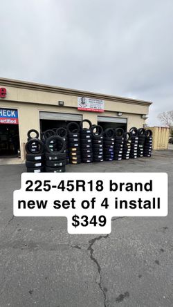 225-45R18 brand new tires set with installation