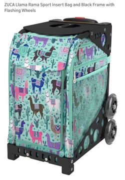ZUCA Llama Rama Sport Insert Bag and Black Frame with Flashing Wheels