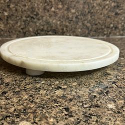 Round Marble Footed Tray