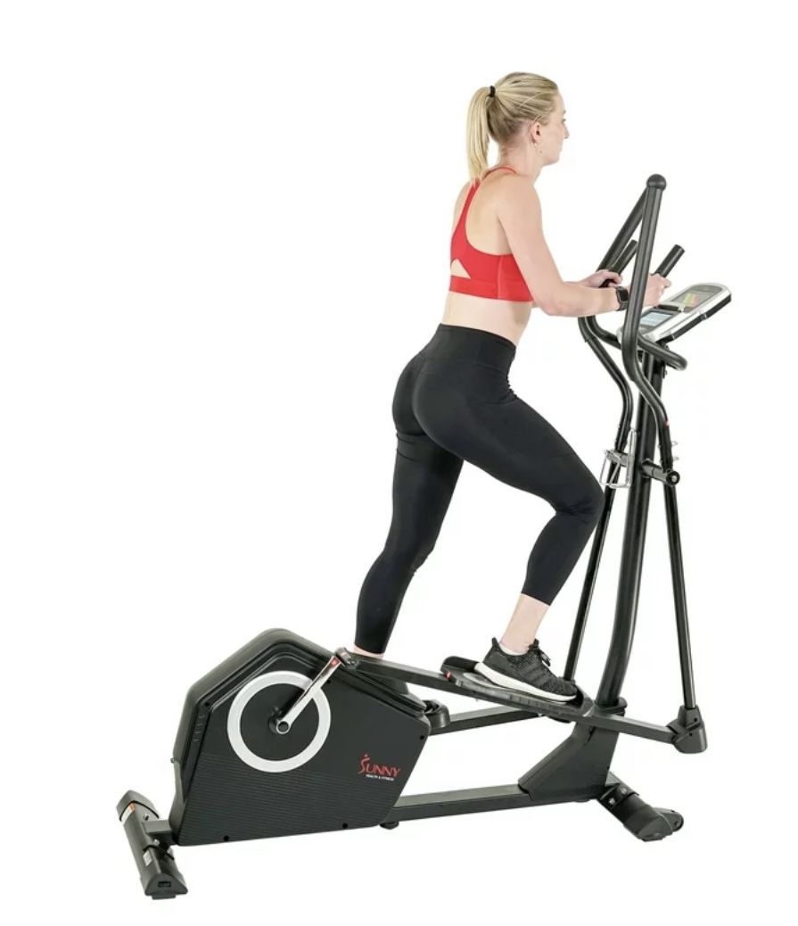 Sunny Health & Fitness Programmable Cardio Elliptical Machine Cross Trainer for Home Exercise Workout Equipment , SF-E3890
