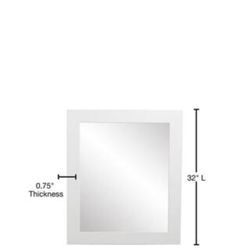BrandtWorks Vision 36 in. W x 32 in. H Framed Rectangular Bathroom Vanity Mirror in Matte White