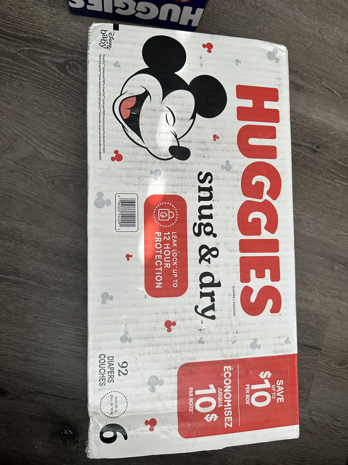 huggies snug and dry size6, 92 count