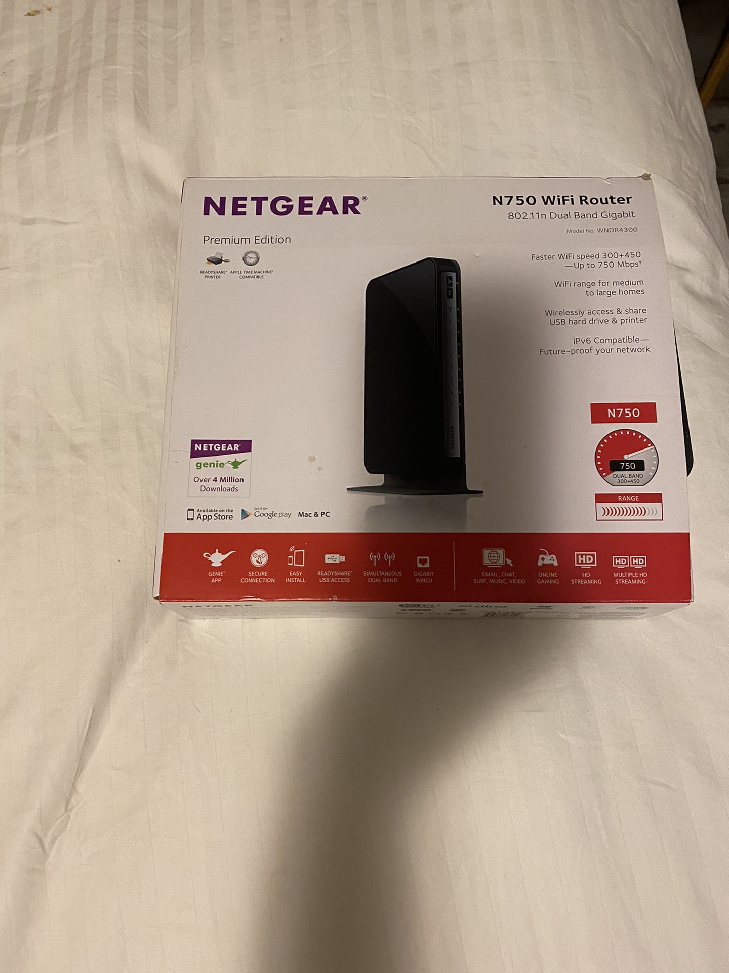 Netgear N750 WiFi Router (new)