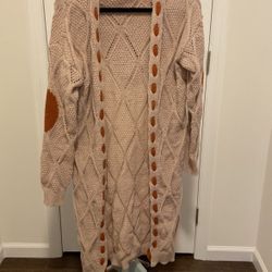 Cable Knit Hooded Sweater-Size M