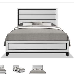 Queen White Bed Frame With Matching Dresser And Nightstand