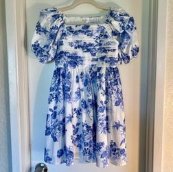NWT Abercrombie Girls Blue & White Dress Size 9/10