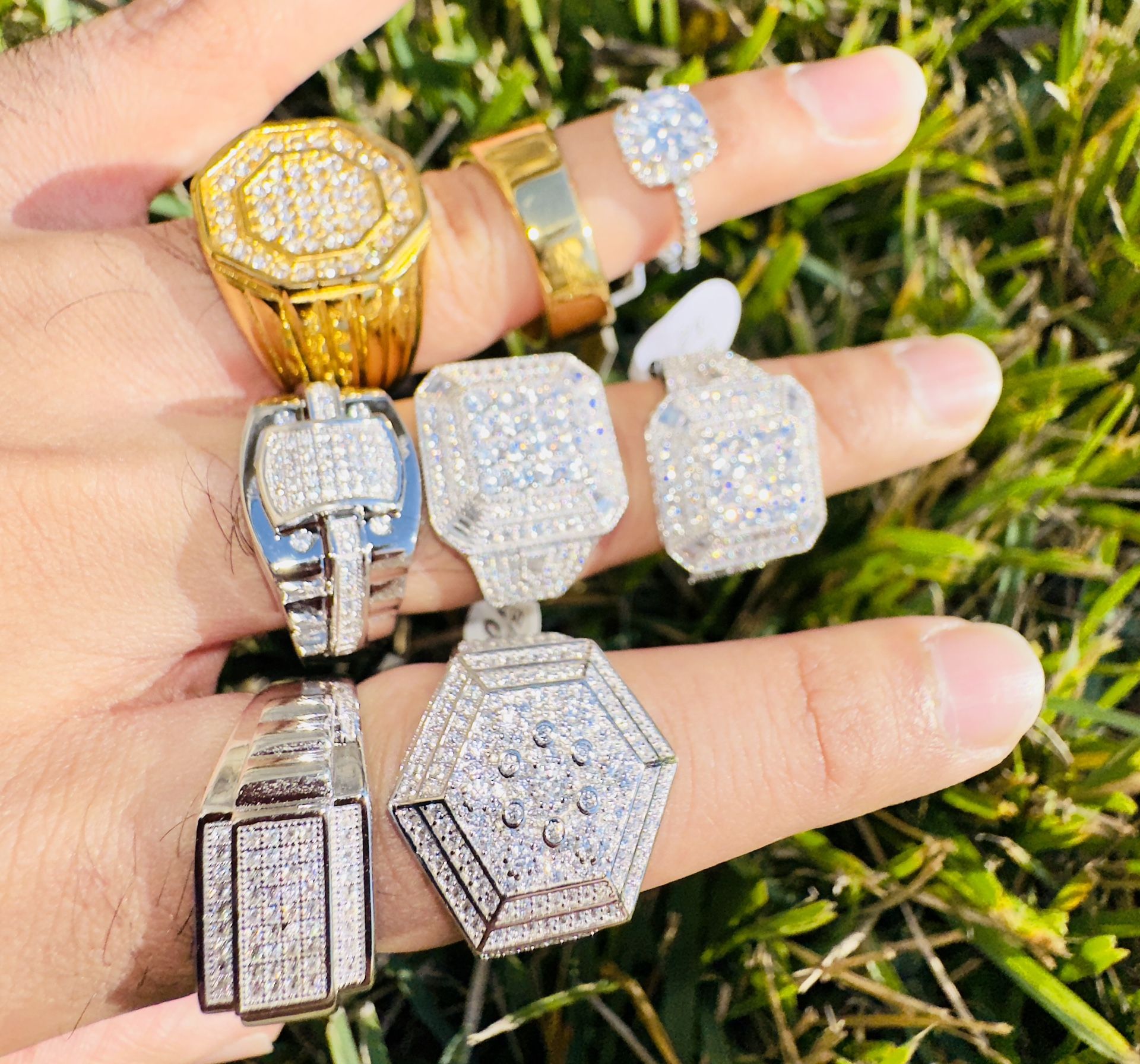 Sterling Silver Iced out Men’s & Women Ring NEW Size 8 9 10 12 Cz *925