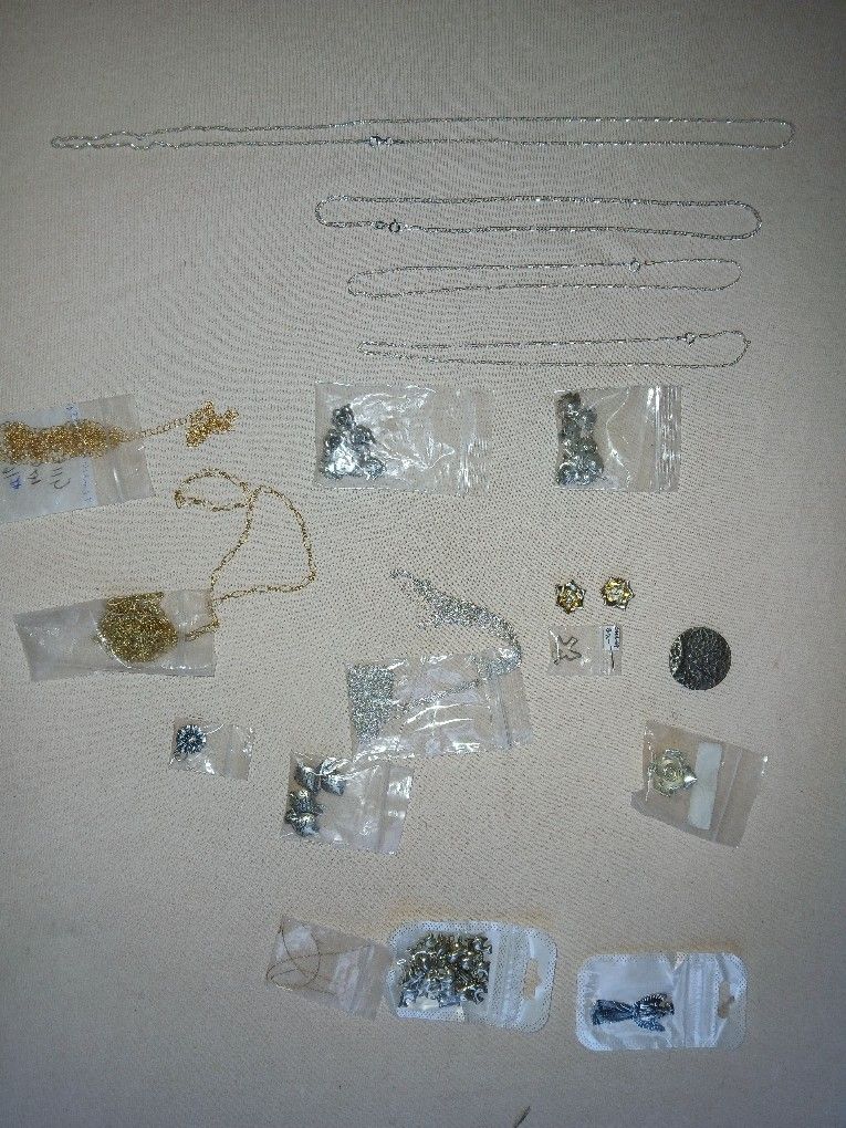 Sterling Silver Jewelry With Gold Links Lot