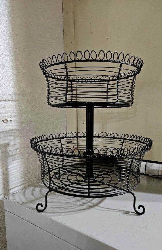 2 Tier Kitchen Fruit Basket Rack