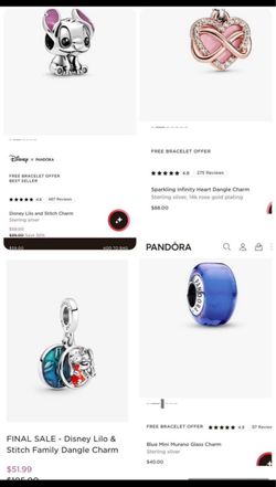 Authentic Pandora Charms and Necklace