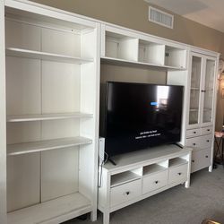 IKEA bookcase and tv console