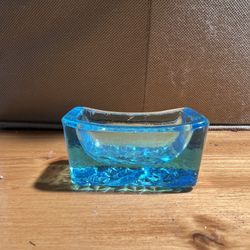 Antique Blue Glass Salt Cellar