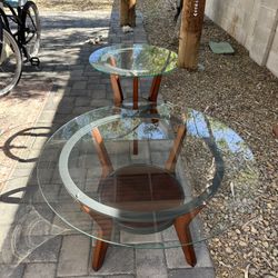 Coffee Table And End Table Wood And Glass